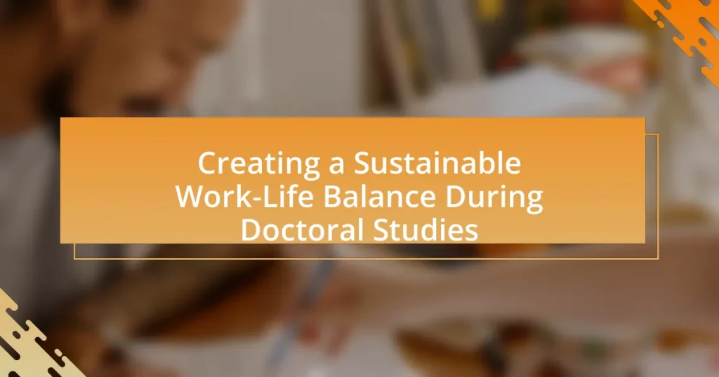 Creating a Sustainable Work-Life Balance During Doctoral Studies