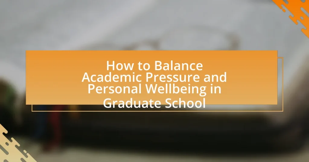 How to Balance Academic Pressure and Personal Wellbeing in Graduate School