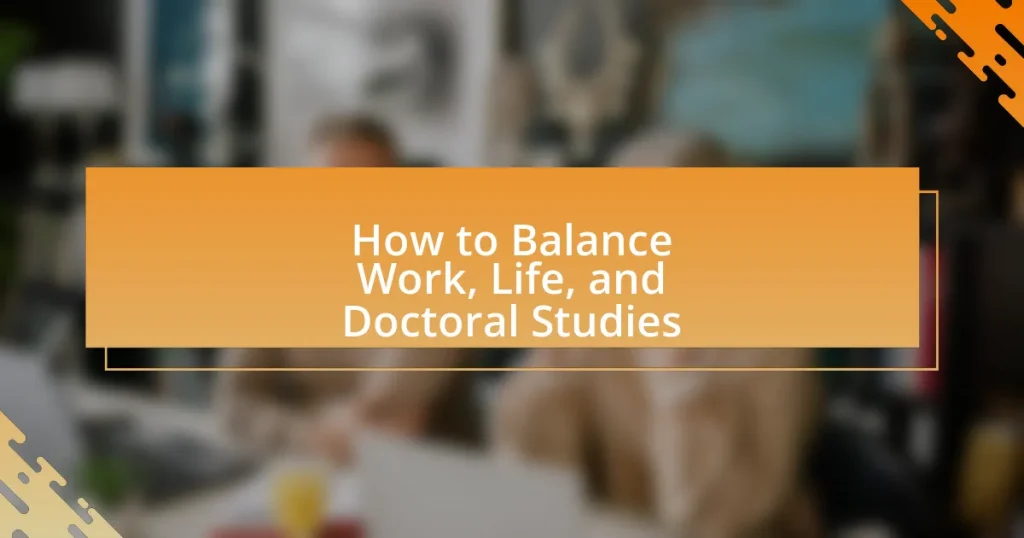 How to Balance Work, Life, and Doctoral Studies