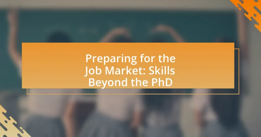 Preparing for the Job Market: Skills Beyond the PhD