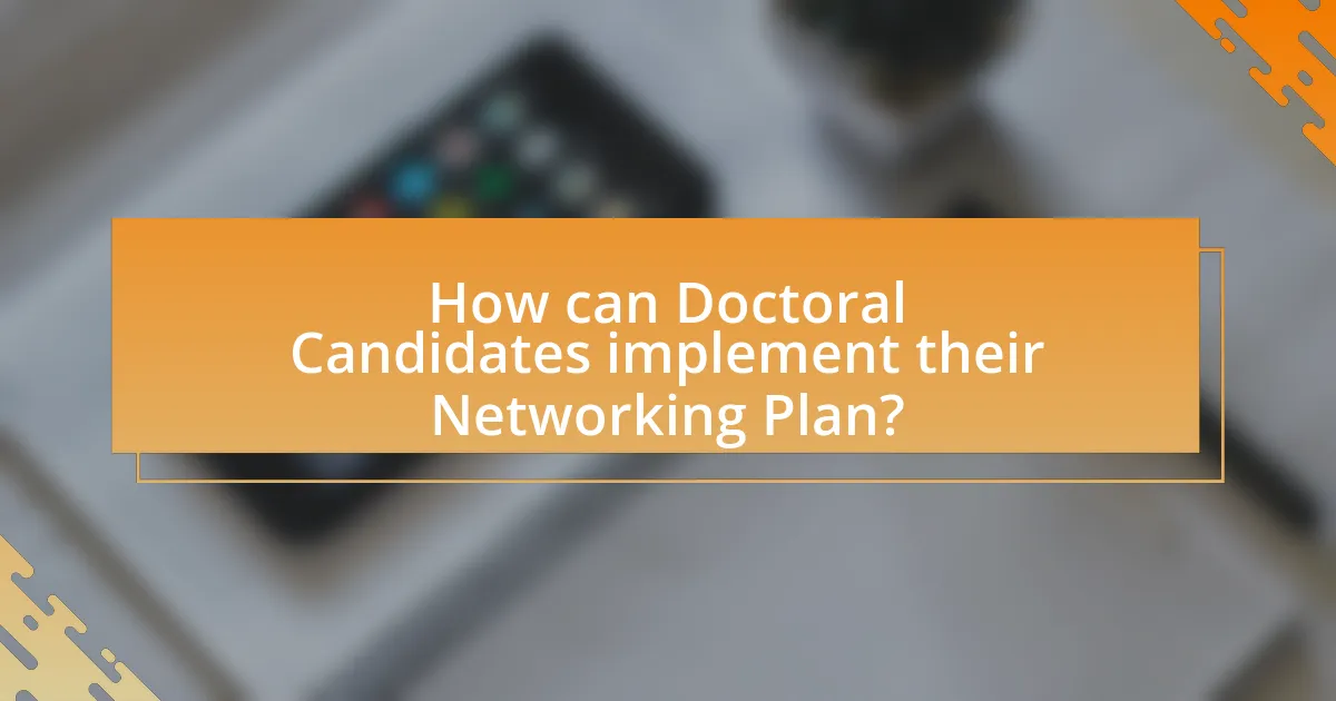 How can Doctoral Candidates implement their Networking Plan?
