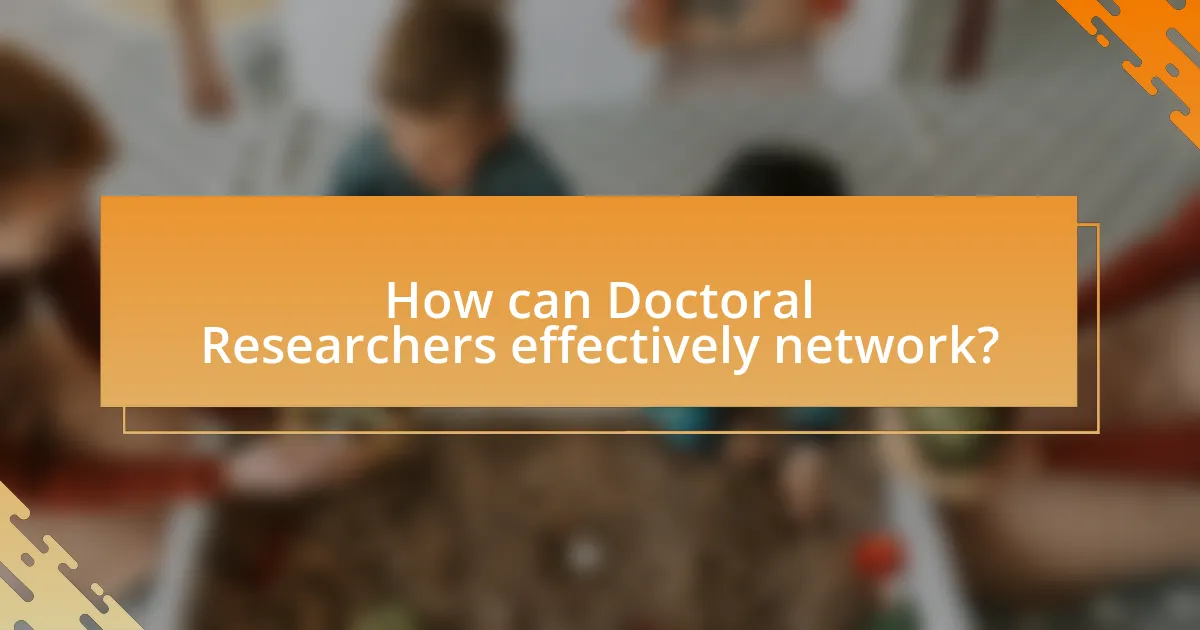 How can Doctoral Researchers effectively network?