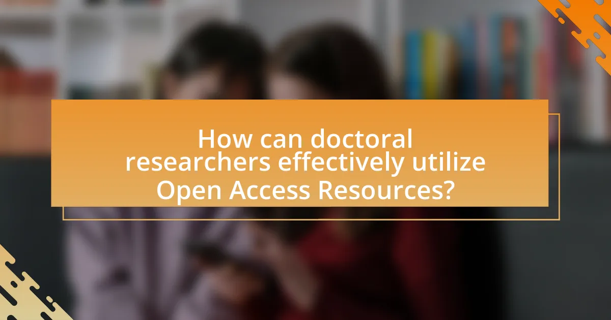 How can doctoral researchers effectively utilize Open Access Resources?