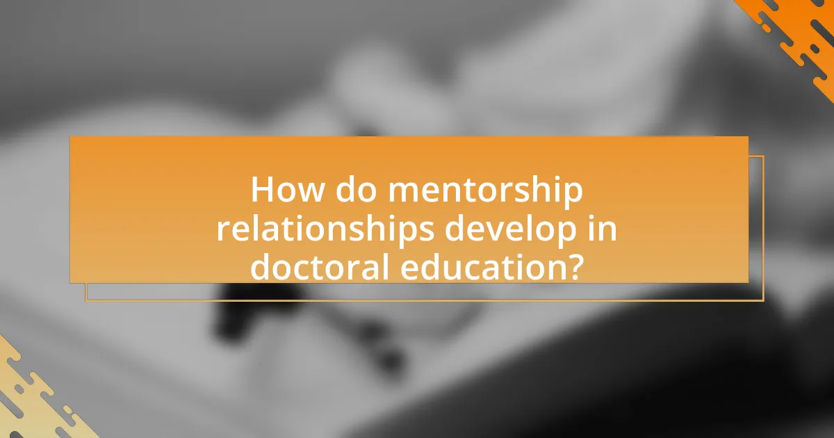 How do mentorship relationships develop in doctoral education?