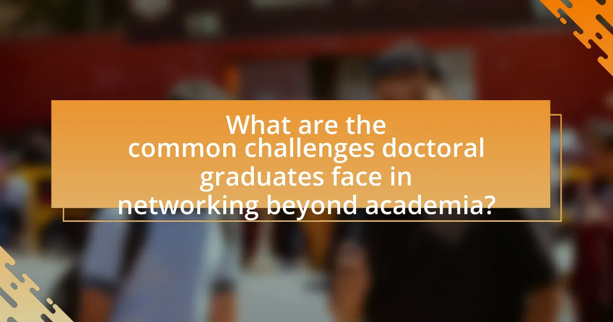 What are the common challenges doctoral graduates face in networking beyond academia?