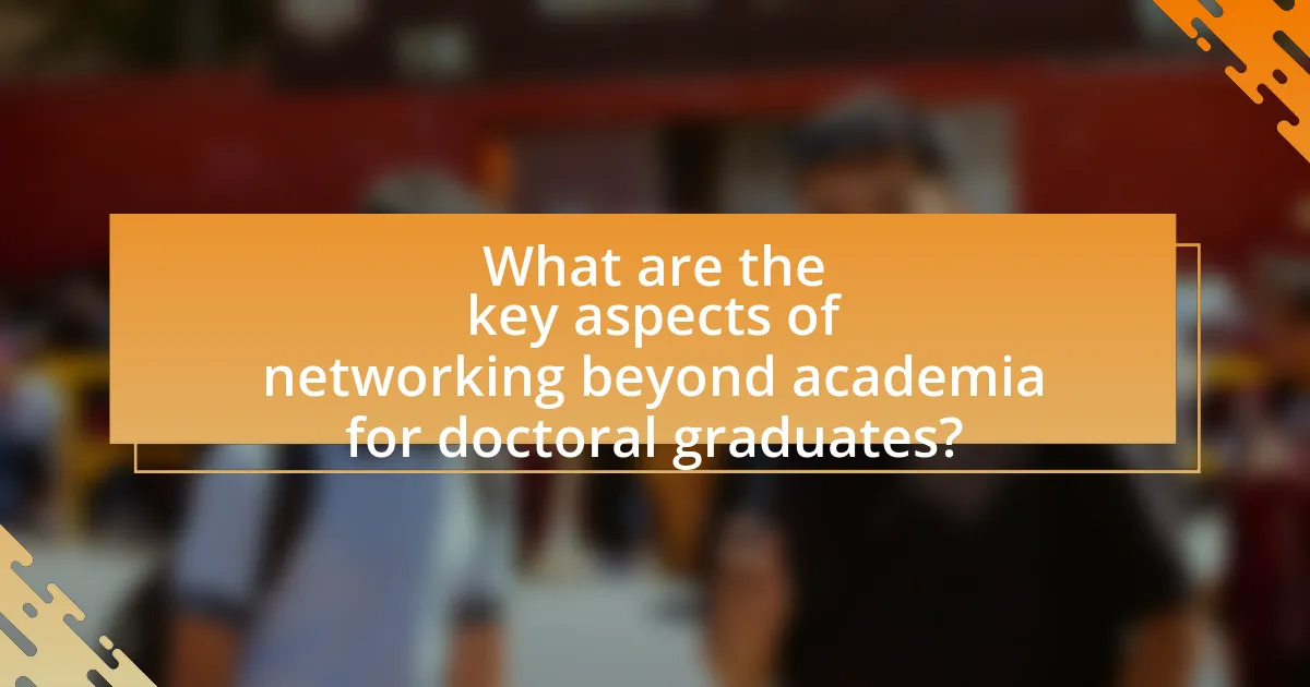 What are the key aspects of networking beyond academia for doctoral graduates?