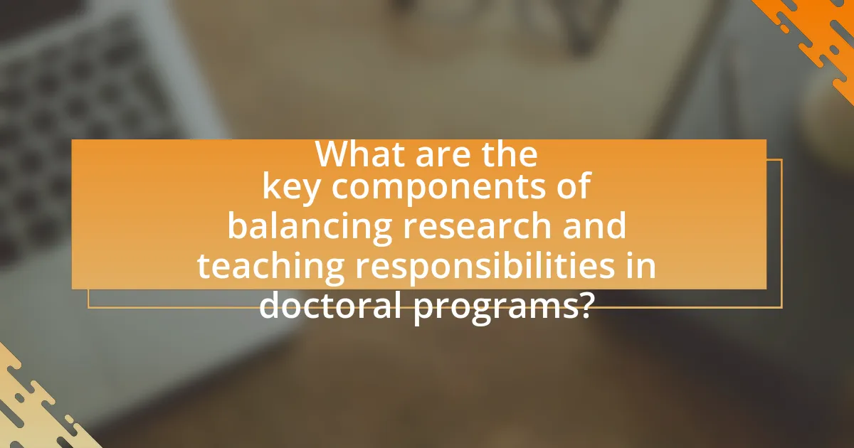 What are the key components of balancing research and teaching responsibilities in doctoral programs?