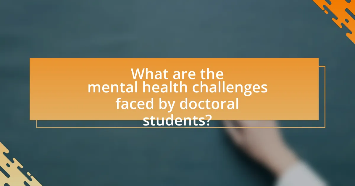 What are the mental health challenges faced by doctoral students?