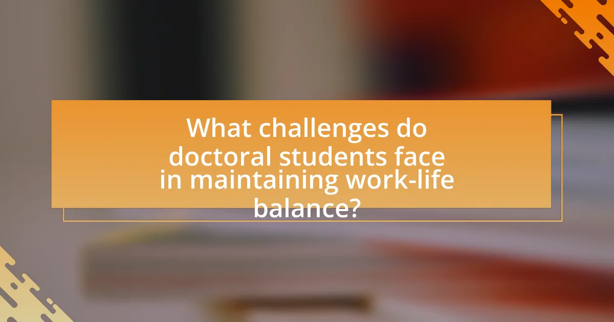 What challenges do doctoral students face in maintaining work-life balance?