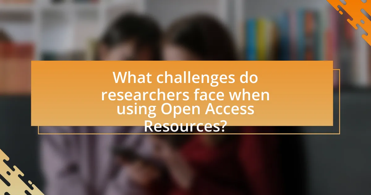 What challenges do researchers face when using Open Access Resources?