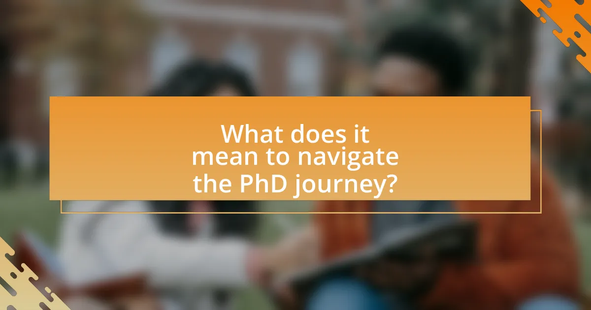 What does it mean to navigate the PhD journey?