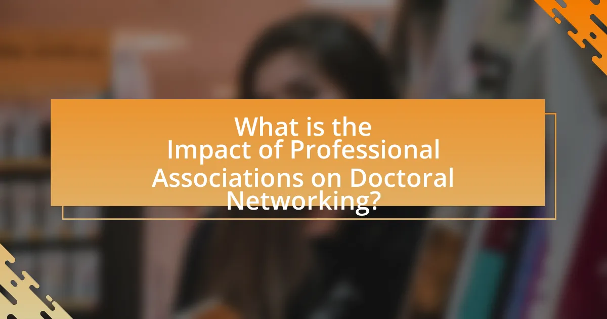 What is the Impact of Professional Associations on Doctoral Networking?