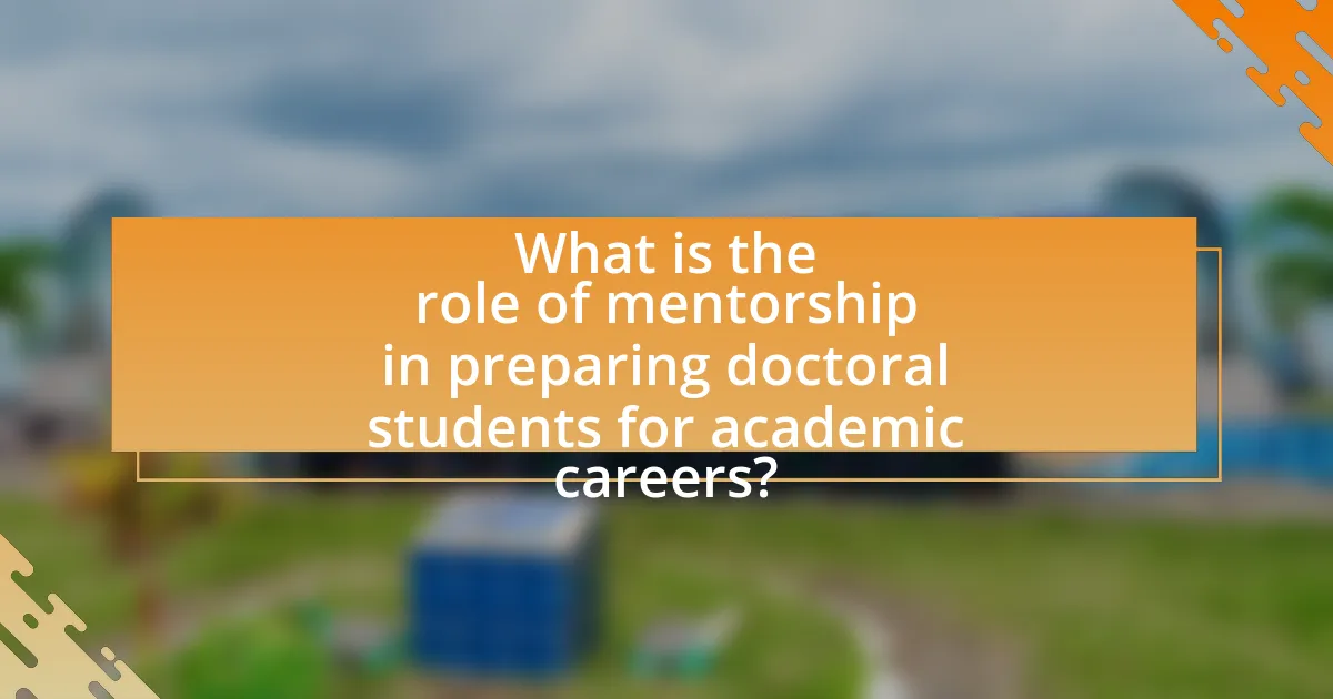 What is the role of mentorship in preparing doctoral students for academic careers?