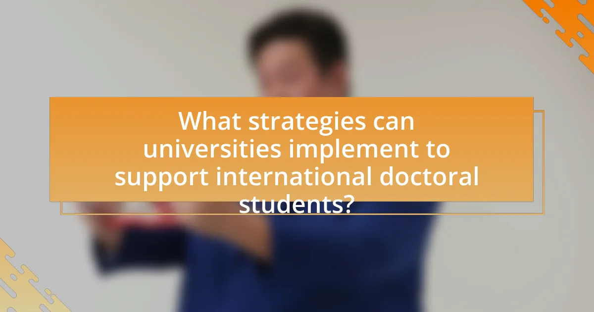 What strategies can universities implement to support international doctoral students?